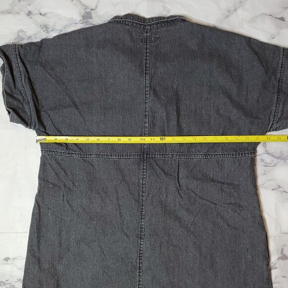 Easel Dark Gray/Black Wash Denim Dress - Picture 3 of 5